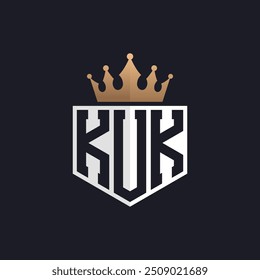 Luxury KUK Logo with Crown. Elegant Initials KUK Letter Logo for Exclusive Brands. Letter KUK Monogram for High-End Businesses