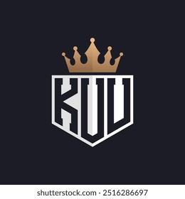 Luxury KUU Logo with Crown. Elegant Initials KUU Letter Logo for Exclusive Brands. Letter KUU Monogram for High-End Businesses