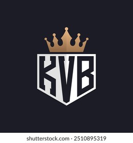 Luxus KVB Logo mit Krone. Elegante Initialen KVB Letter Logo für exklusive Marken. Letter KVB Monogramm für High-End-Unternehmen