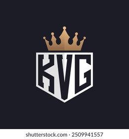 Luxury KVG Logo with Crown. Elegant Initials KVG Letter Logo for Exclusive Brands. Letter KVG Monogram for High-End Businesses