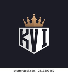 Luxury KVI Logo with Crown. Elegant Initials KVI Letter Logo for Exclusive Brands. Letter KVI Monogram for High-End Businesses