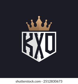 Luxury KXO Logo with Crown. Elegant Initials KXO Letter Logo for Exclusive Brands. Letter KXO Monogram for High-End Businesses