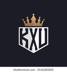 Luxury KXU Logo with Crown. Elegant Initials KXU Letter Logo for Exclusive Brands. Letter KXU Monogram for High-End Businesses