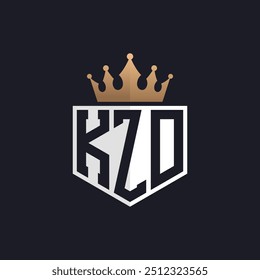 Luxury KZD Logo with Crown. Elegant Initials KZD Letter Logo for Exclusive Brands. Letter KZD Monogram for High-End Businesses