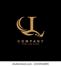 luxury L logo design with pretty feathers. logo monogram. suitable for business logos, companies, boutiques, salons, beauty, brands, etc.