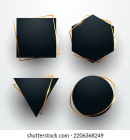 Luxury Label Set With Golden Frame