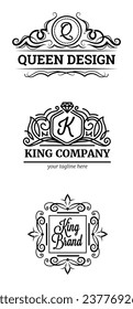 Luxury labels design set with premium quality symbols	