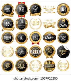 Luxury labels and laurels collection vector illustration