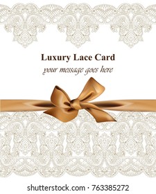 Luxury lace background Vector with handmade ornaments gold colors