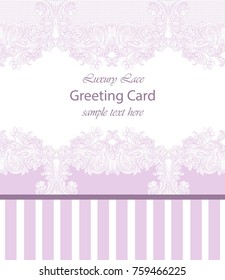 Luxury lace card. Handmade delicate ornament decor