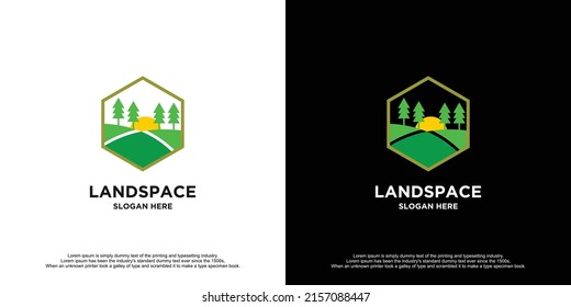 Luxus Landscape Template Logo Design.