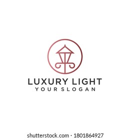 luxury lantern light lamp logo vector