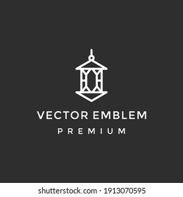 luxury lantern light lamp logo vector