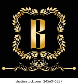 Luxury Latter B logo with golden color. use for weeding, flower,  Fashion , clothing brands logo