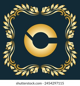Luxury latter C logo Vector with golden color . Luxury modern minimalist monogram letter C logo