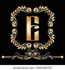 Luxury Latter E logo with golden color. use for weeding, flower,  Fashion , clothing brands logo