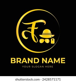 Luxury Latter f Logos template with Fashion Icon .