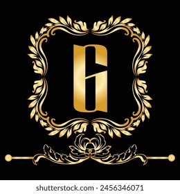 Luxury Latter G logo with golden color. use for weeding, flower,  Fashion , clothing brands logo