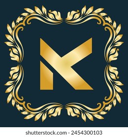 Luxury latter K logo Vector with golden color . Luxury modern minimalist monogram letter K logo