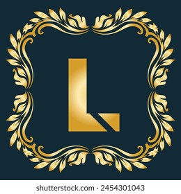 Luxury latter L logo Vector with golden color . Luxury modern minimalist monogram letter L logo
