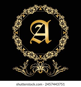 Logotipo de lujo de la última A. Logotipo utilizado para la maleza, flor, moda, ropa Marcas