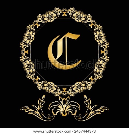 Luxury Latter Logo C. Logo use for  weeding, flower,  Fashion , clothing Brands