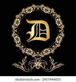 Luxury Latter Logo D. Logo use for  weeding, flower,  Fashion , clothing Brands