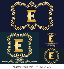 Luxury latter logo. Latter E with variation infinity line designs for marriage couple, fashion, jewelry, boutique and creative