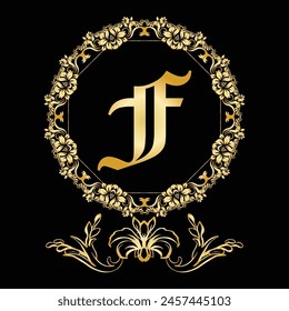 Luxury Latter Logo F. Logo use for  weeding, flower,  Fashion , clothing Brands