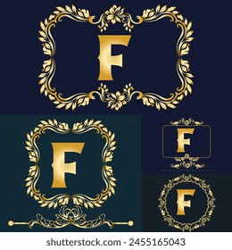 Luxury latter logo. Latter F with variation infinity line designs for marriage couple, fashion, jewelry, boutique and creative