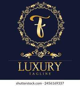 Luxury latter logo. Latter F for for weeding, flower,  Fashion , clothing  logo