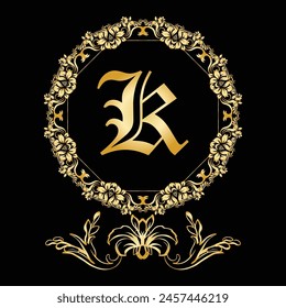 Luxury Latter Logo K. Logo use for  weeding, flower,  Fashion , clothing Brands