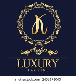 Luxury latter logo. Latter K for for weeding, flower,  Fashion , clothing  logo