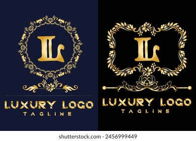 Luxury Latter logo. Latter L logo template in gold color for weeding, flower,  Fashion , clothing Brands