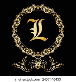 Luxury Latter Logo L. Logo use for  weeding, flower,  Fashion , clothing Brands
