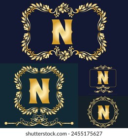 Luxury latter logo. Latter N with variation infinity line designs for marriage couple, fashion, jewelry, boutique and creative