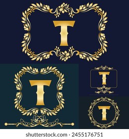 Luxury latter logo. Latter T with variation infinity line designs for marriage couple, fashion, jewelry, boutique and creative