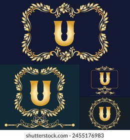 Luxury latter logo. Latter U with variation infinity line designs for marriage couple, fashion, jewelry, boutique and creative