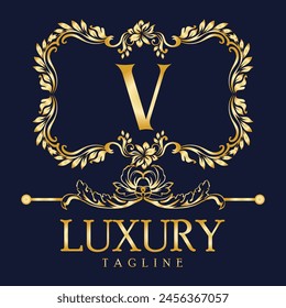 Luxury Latter logo. Latter V logo for weeding, flower,  Fashion , clothing brands