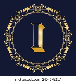 Luxury Latter I Logo Vector With Company name in a circle. Logos for fashion, flower, beauty business.