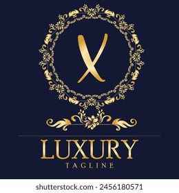 Luxury latter logo. Latter X  for weeding, flower,  Fashion , clothing  logo