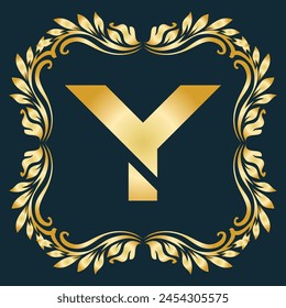 Luxury latter Y logo Vector with golden color . Luxury modern minimalist monogram letter Y logo