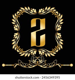 Luxury Latter Z logo with golden color. use for weeding, flower,  Fashion , clothing brands logo