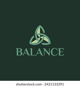 Luxury Leaf Balance Natural  for Wellness Therapy Logo Design