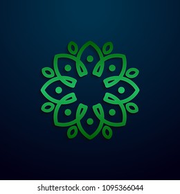 luxury leaf flower monogram letter a logo template vector illustration