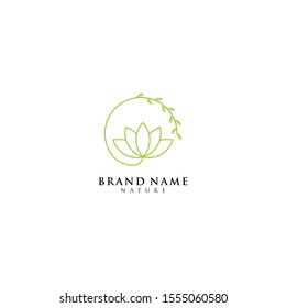 luxury leaf / leaves with circle logo template