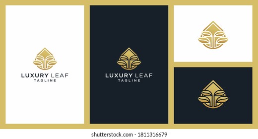 luxury leaf logo design.
elegant logo design style