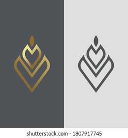 luxury leaf logo design template 