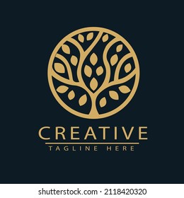 luxury leaf logo design template