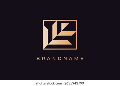Luxury leaf logo design vector template. Rectangle leaf symbol. Golden leaf icon.